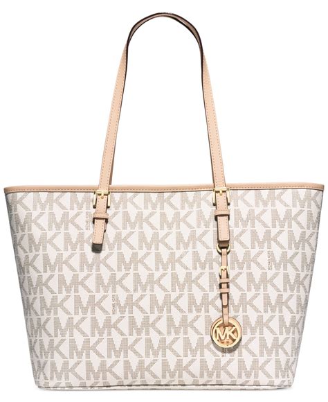 michael kors jet set signature tote white|michael kors jet set girls.